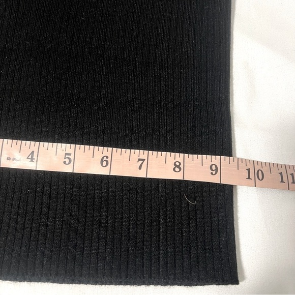 4th & Reckless Petite 8P Women Black Ribbed Side Slit Hem Wide Leg Belted Pants - Picture 10 of 10